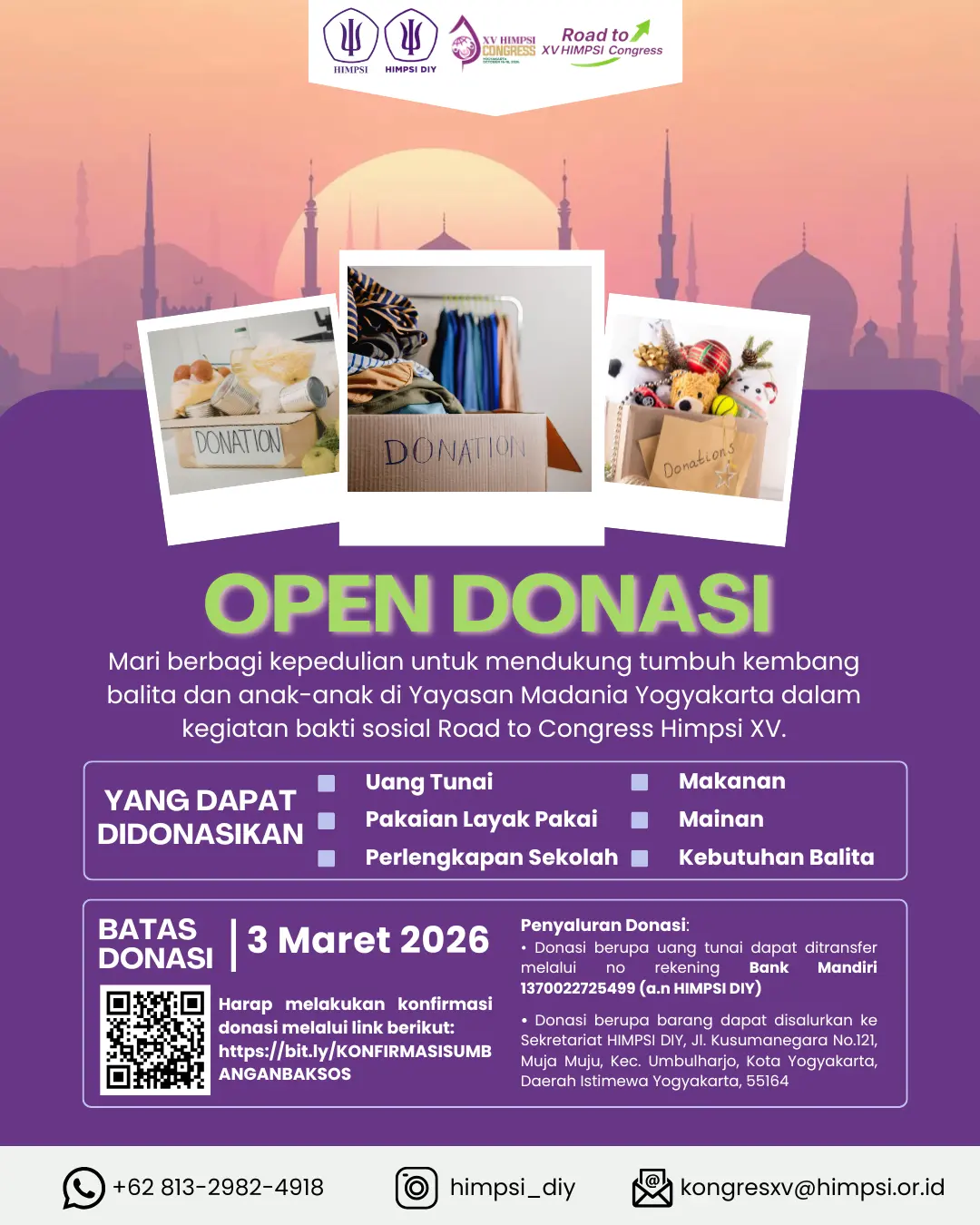 OPEN DONASI | Bakti Sosial Road to XV HIMPSI Congress