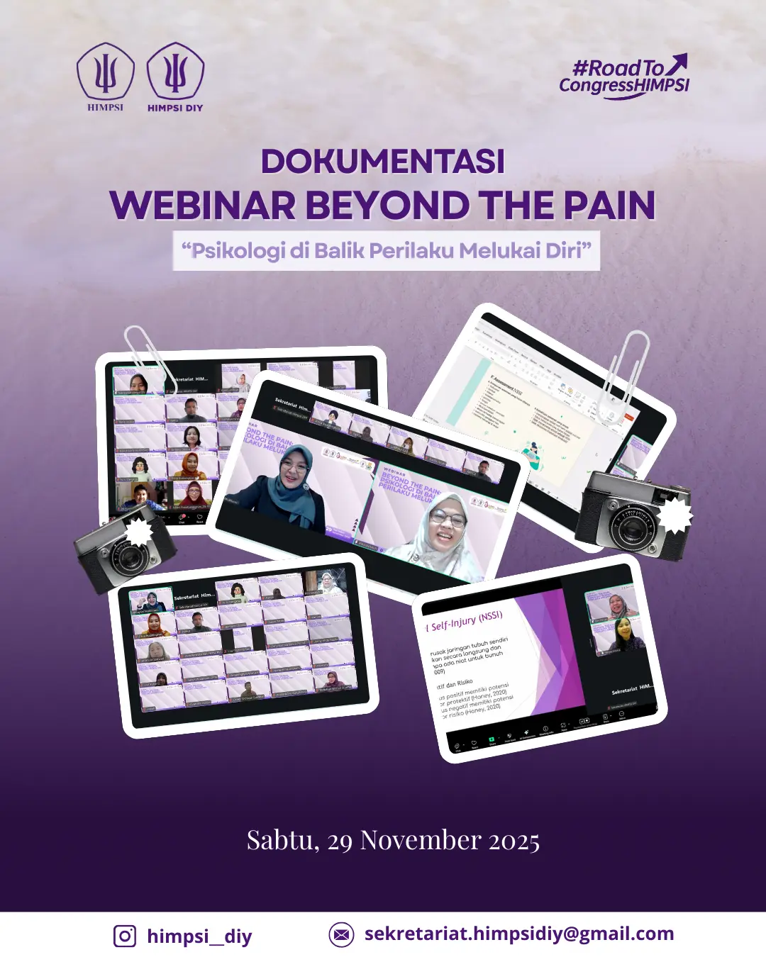 ✨ Dokumentasi Webinar “Beyond the Pain: Psikologi di Balik Perilaku Melukai Diri” ✨